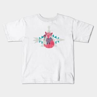 Tribal Fox Totem Boho Summer Kids T-Shirt